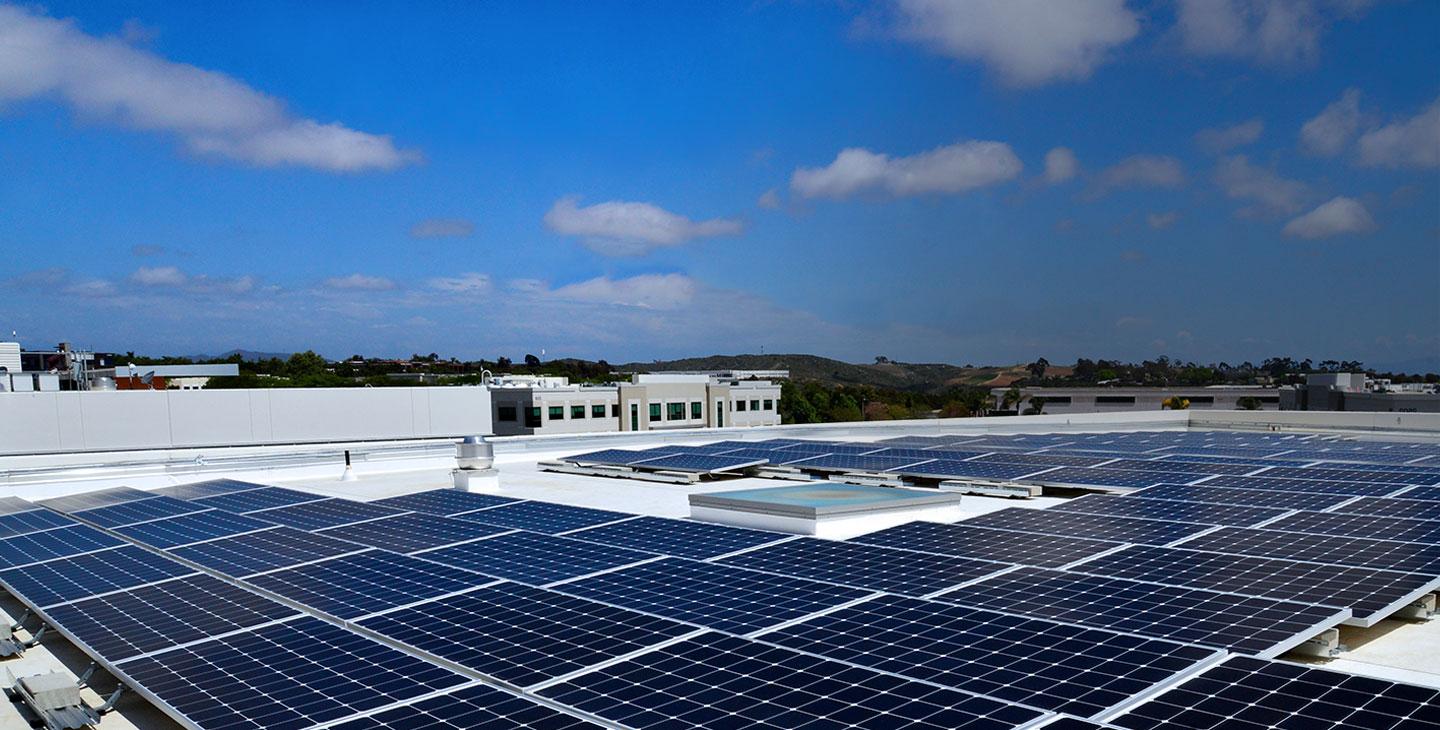 Solar panels as Corporate Sustainability at Viasat headquarters